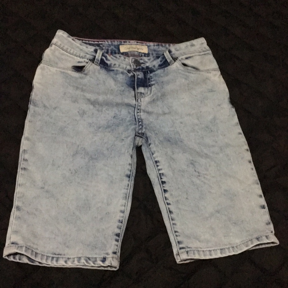 Acid Wash Denim Burmuda Shorts